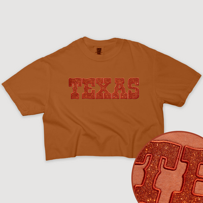 Texas Shirt Glitter Cropped - Texas Western