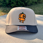 Halloween Embroidered Canvas Trucker Hat - Twerking Pumpkin