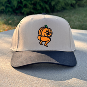 Halloween Embroidered Canvas Trucker Hat - Twerking Pumpkin