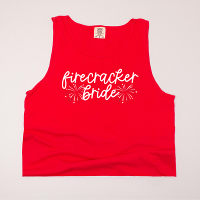 USA Patriotic - Firecracker Bride Cropped Tank Top