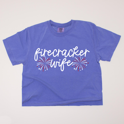USA Patriotic - Firecracker Wife Cropped T-Shirt