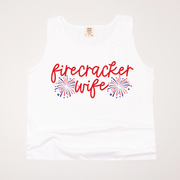 USA Patriotic - Firecracker Wife Cropped Tank Top