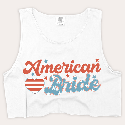 4th Of July Shirt Crop Tank Top - American Bride