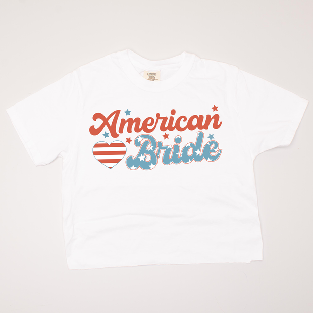 USA Patriotic - American Bride Cropped T-Shirt
