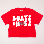4th Of July Shirt Crop - Boats & Hoes