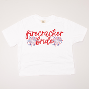 4th Of July Shirt Crop - Firecracker Bride