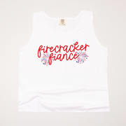 USA Patriotic - Firecracker Fiance Flag Cropped Tank Top