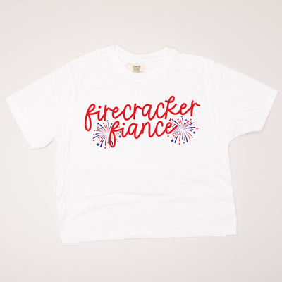 4th Of July Shirt Crop - Firecracker Fiance