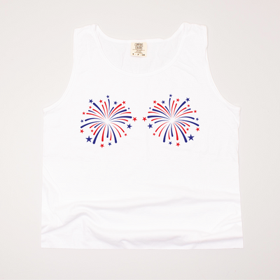 USA Patriotic - Firework Chest Cropped Tank Top