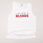 4th Of July Shirt Tank Top - Red, White & Blonde