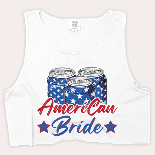 4th Of July Shirt Crop Tank Top - Ameri-Can Bride