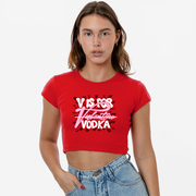 V is for Vodka - Valentines Day - Adult Baby Tee