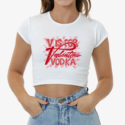 V is for Vodka - Valentines Day - Adult Baby Tee