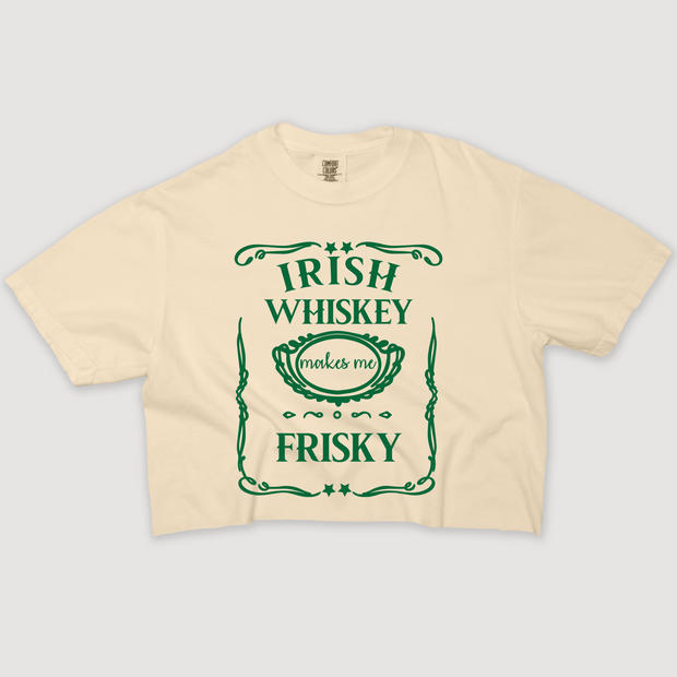 St. Patricks Day T-Shirt Vintage Cropped - Irish Whiskey