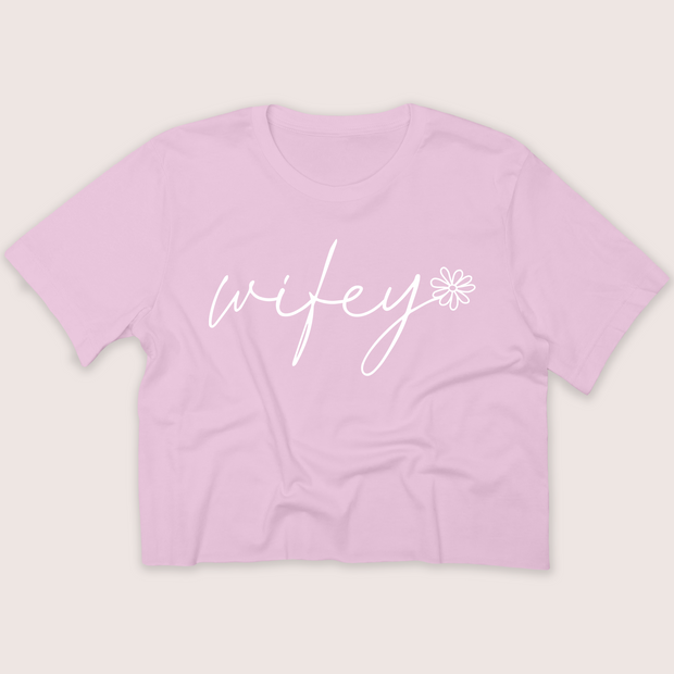 Wife Shirt Cropped - Wifey Floral