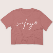 Wife Shirt Cropped - Wifey Floral