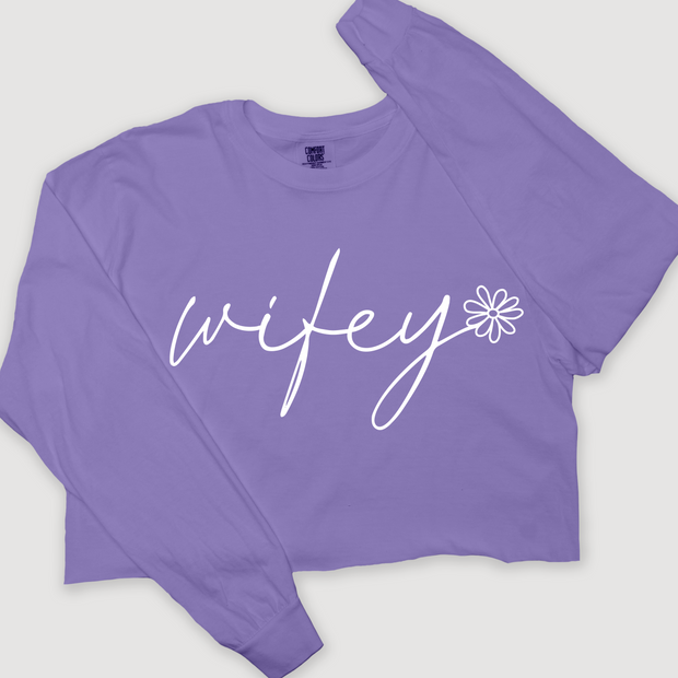 Wife Long Sleeve Shirt Vintage - Wifey Floral