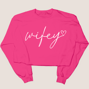 Wifey Heart - Valentines Day - Cropped Sweatshirt