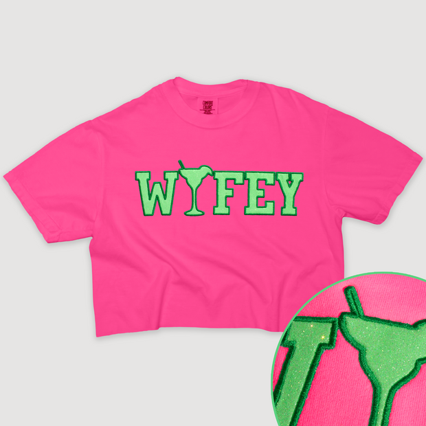 Tequila Shirt Wifey Glitter Crop - University