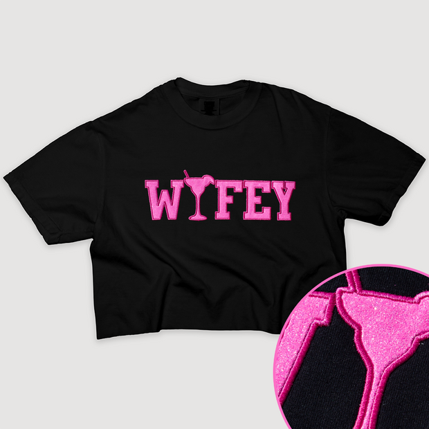 Tequila Shirt Wifey Glitter Crop - University