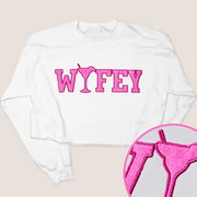 Tequila Shirt Wifey Glitter Sweatshirt Crop - University