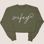 Wifey Clover - St. Patrick's Day - Cropped Sweatshirt