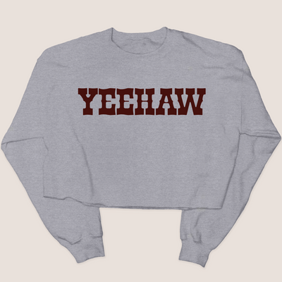 Texas Shirt Sweatshirt Cropped - Yeehaw Western