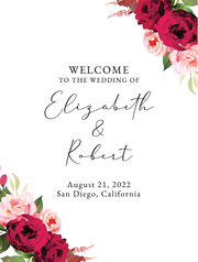 Wedding Welcome Sign - Pretty In Pink
