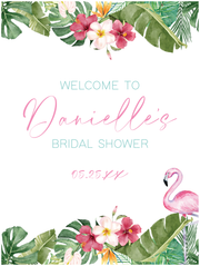 Bridal Shower Sign - Tropical Flamingo