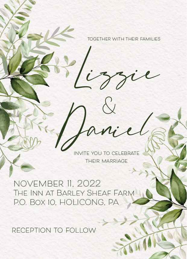 5x7 Wedding Invitation - 60