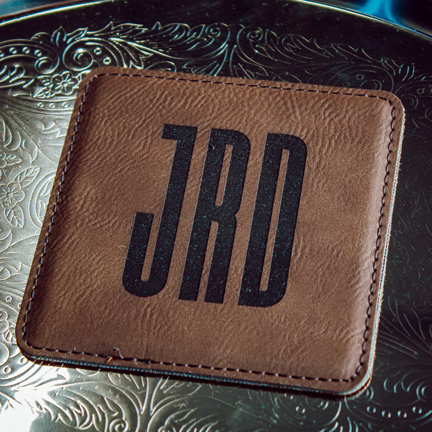 Leather Coaster with Custom Engraved Initials