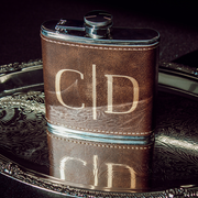 Leather Flask with Custom Engraved Initials