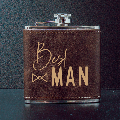 Best Man Leather Flask
