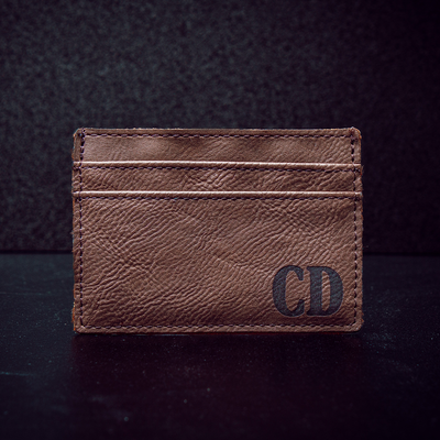 Leather Wallet with Custom Engraved Initials