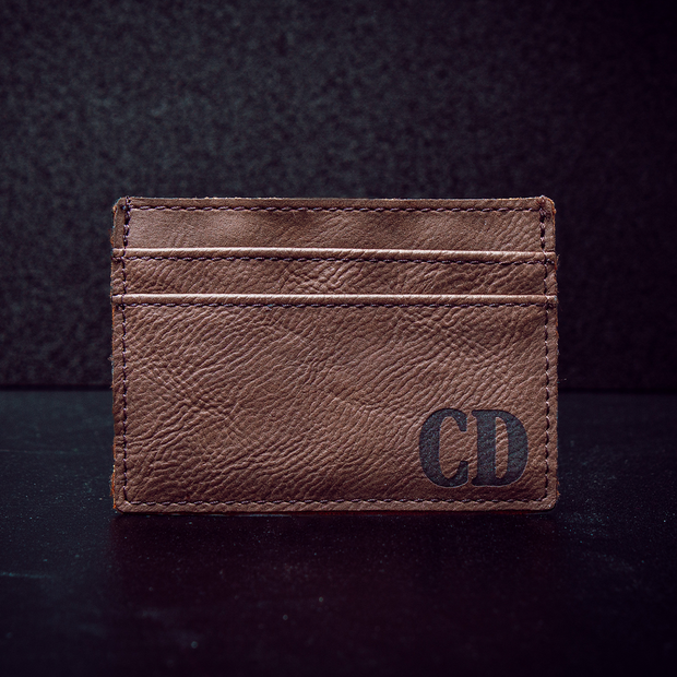 Leather Wallet with Custom Engraved Initials