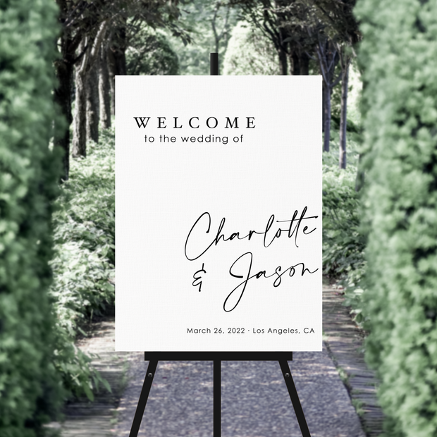 Wedding Welcome Sign - Modern Minimalist