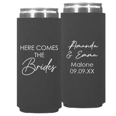 Wedding 168 - Here Comes The Brides - Neoprene Slim Can