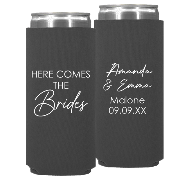 Wedding 168 - Here Comes The Brides - Neoprene Slim Can