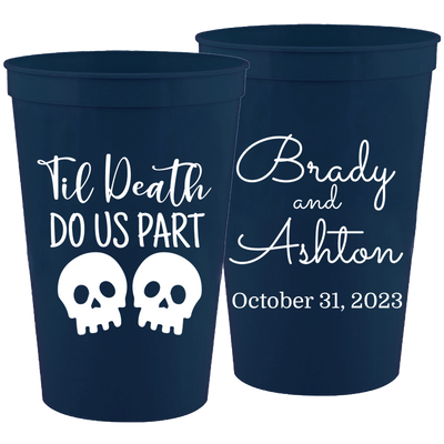 Wedding 130 - Til Death Do Us Part Skeleton - 16 oz Plastic Cups