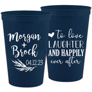 Wedding 153 - To Love Laughter And Happily Ever After - 16 oz Plastic Cups