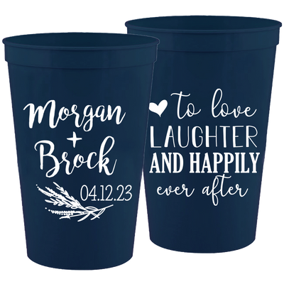 Wedding 153 - To Love Laughter And Happily Ever After - 16 oz Plastic Cups