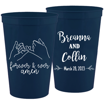 Wedding 156 - Pinky Promise Forever Ever Amen - 16 oz Plastic Cups