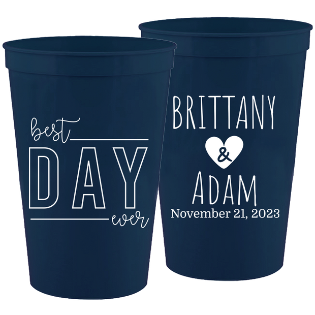 Wedding - Best Day Ever- 16 oz Plastic Cups 164