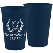 Wedding 017 - Classic Wedding With Floral - 16 oz Plastic Cups