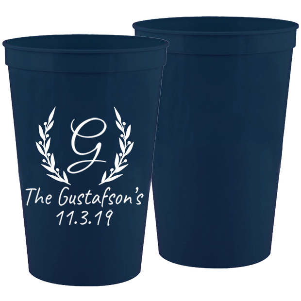 Wedding 017 - Classic Wedding With Floral - 16 oz Plastic Cups