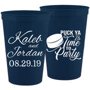 Wedding 019 - Puck Ya It's Time To Party - 16 oz Plastic Cups