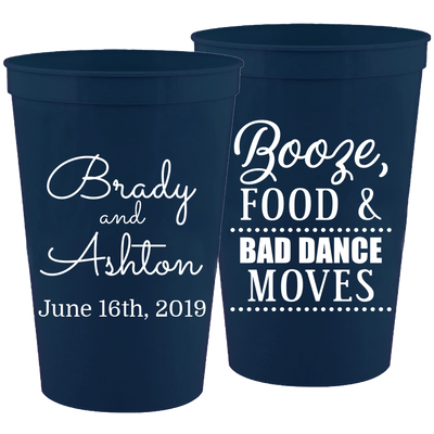 Wedding 021 - Booze Food And Bad Dance Moves Classic - 16 oz Plastic Cups
