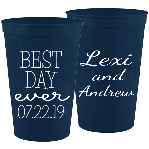 Wedding 029 - Best Day Ever - 16 oz Plastic Cups