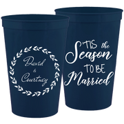 Wedding 040 - Tis The Season To Be Married Wreath - 16 oz Plastic Cups