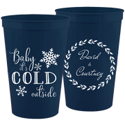 Wedding 043 - Baby It's Cold Outside Winter - 16 oz Plastic Cups